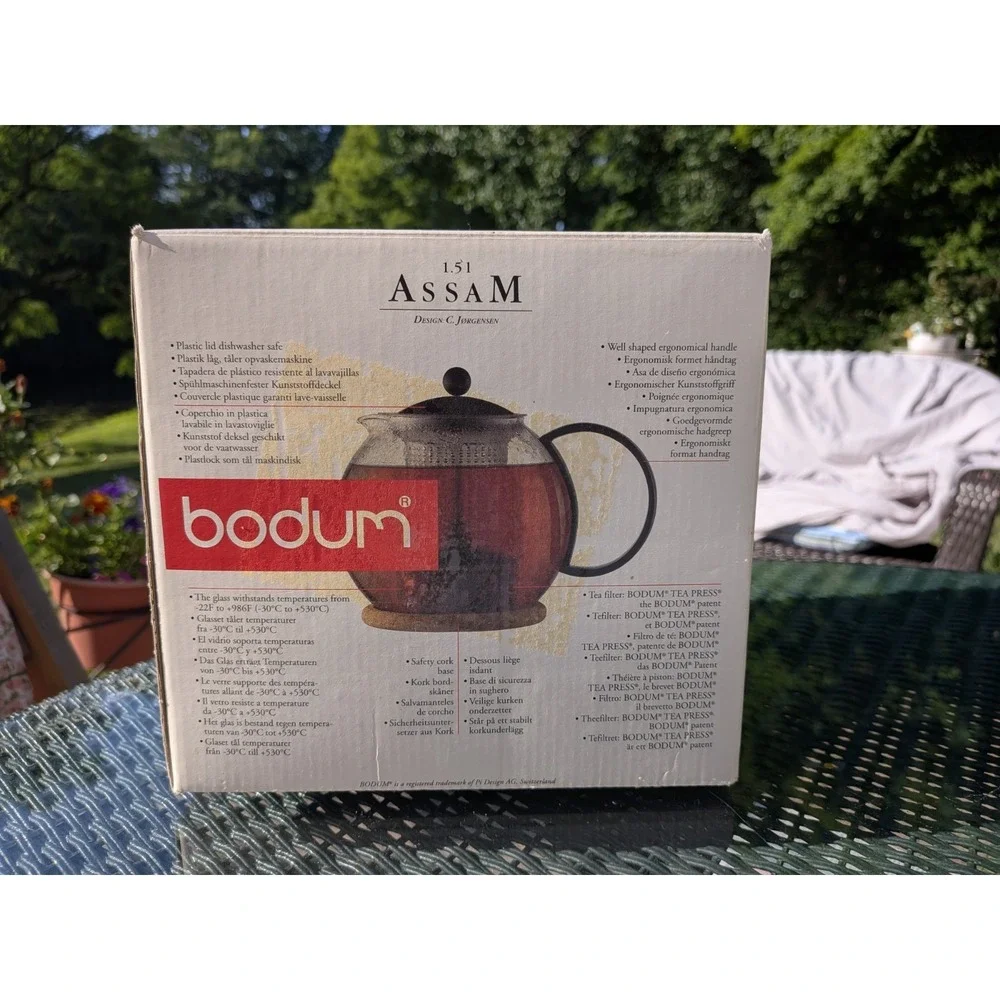 Bodum Vintage Zabar's Assam Heat Resistant Glass Teapot With Tea Press Infuser